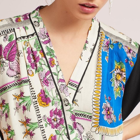 Anthropologie x TINY | Cara Wrap Top | Cream & Black | XS - Picture 5 of 8